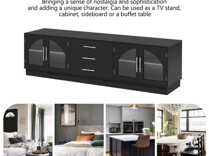 Modern Minimalist TV Stand, Entertainment Center Media Console Cabinet With Adjustable Shelves For Living Room
