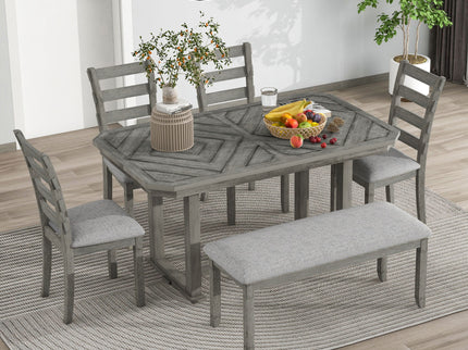 6 Piece Dining Table Set With Ergonomic Seating