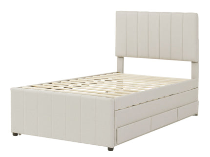 Upholstered Design Platform Bed With Trundle