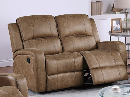 Manual Reclining Loveseat With Horizontal And Vertical Tufting