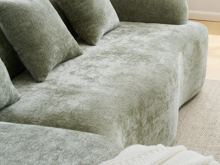 Modular L-Shape Sectional Sofa With Curved Chaise