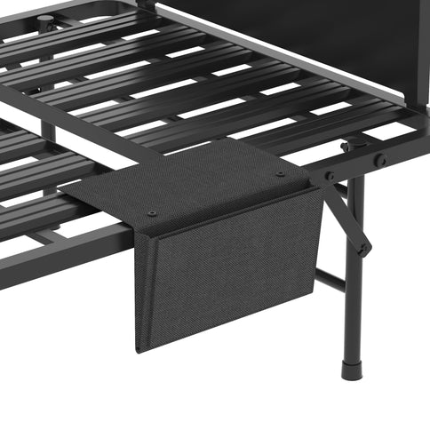 Twin Folding Bed With Memory Foam Mattress, On Wheels, Portable Bed For Adults & Guests - Black