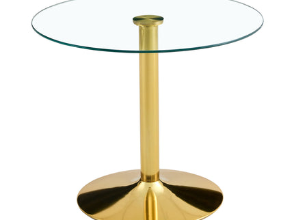 Modern Minimalist Round Dining Table With Glass Top