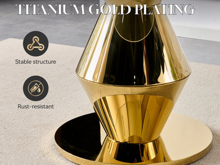 Round Dining Table - Gold