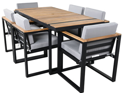 7 Pieces Outdoor Dining Set Patio Dining Table And Chair Set With And Removable Cushions For Patio