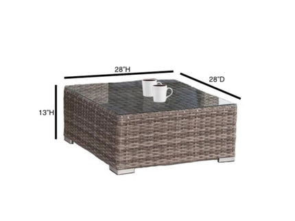 Wicker Seating Group Set With Table And Cushions