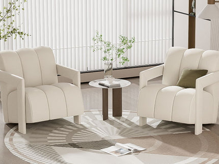 Modern Minimalist Leisure Armchair With L Shaped Armrests