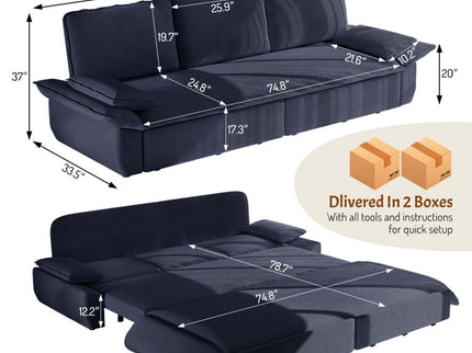 King Size Pull Out Sofa Bed, 3 In 1 Convertible Multifunctional