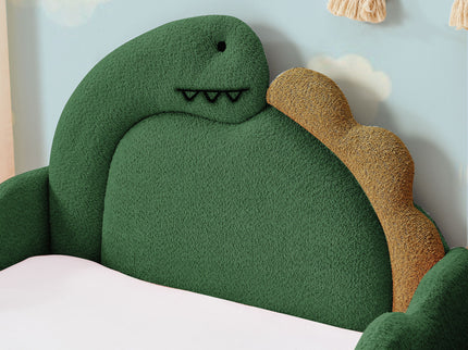 Cute Dinosaur Shaped Bed With Safety Guardrail, Toddler Frame