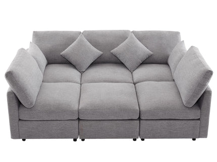 Sectional Sofa Modular U-Shaped With Ottoman & USB Ports