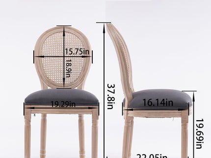 French Country Dining Chairs & Round Back (Set of 2)