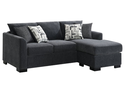 Pacheco - Upholstered Sleeper Sectional Chaise Sofa With Pocket Coils And Reversible Cushions - Dark Gray