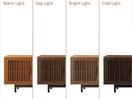 TV Stand, Media Console & Soft Closing Hinges, Adjustable Shelves, Slatted Doors - Walnut