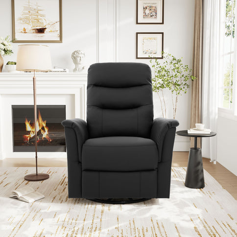 Manual Recliner Chair With 8 Point Massage And Swivel Function