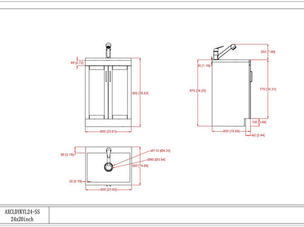 Kyle - Laundry Cabinet & Faucet And Stainless Steel Sink