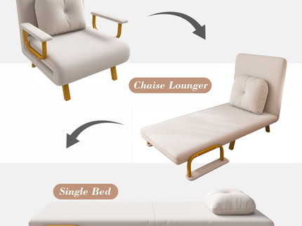 5 In 1 Folding Sofa Bed With 5 Position Adjustable Backrest