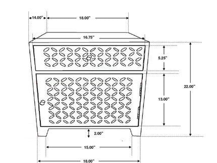 1 Door Accent Cabinet With Drawer - Beige