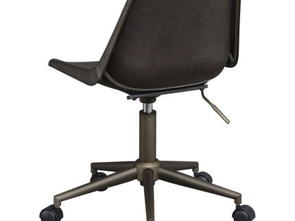 Ralston - Upholstered Adjustable Office Desk Chair With Ergonomic Design - Brown