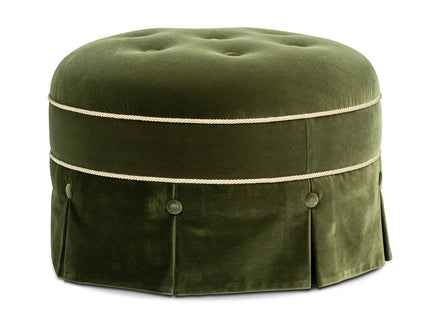 Maribel - Round Accent Ottoman - Olive Green