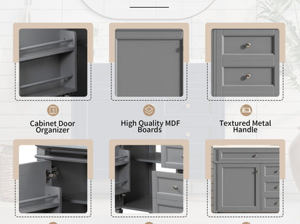 Bathroom Vanity & Top Sink, Modern Bathroom Storage Cabinet With 2 Drawers And A Tip-Out Drawer