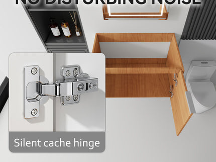 Floating Bathroom Vanity Cabinet & Soft Close Double Doors, Spacious Interior Storage, Wall Mounted, Cabinet Only