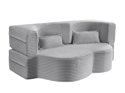 Floor Convertible Sleeper Sofa Bed With 2 Pillows