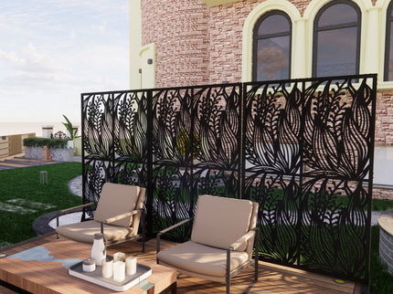 Free Standing Decorative Privacy Screen, Outdoor And Indoor Divider