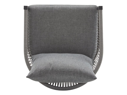 Modern Curved Aluminum Lounge Chair With Stylish Rope Weave Design And Cushioned Comfort For Outdoor