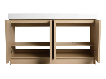 Freestanding Bathroom Vanity With Resin Sink & Soft Close Cabinet Doors