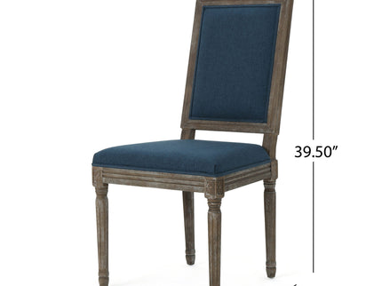 Traditional Style Dining Chair Set With Fabric Upholstery