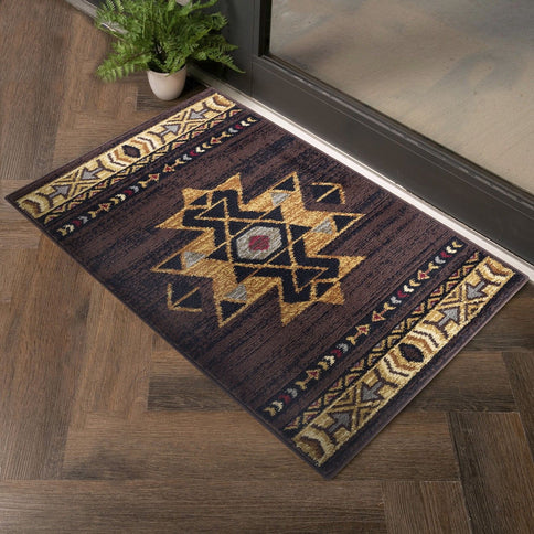 Tribes - 5'3" X 7'3" Southwest Area Rug - Brown