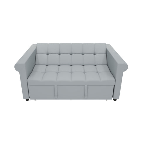 Compact Loveseat With Trundle Sleeper And Storage Pocket - Gray