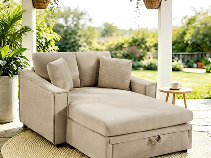 Modern Chaise Sofa With Hidden Storage For Living Room