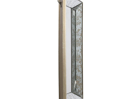 Antique Rectangle Mirror With Floral Accents, Mirrored Display Tray, Hanging Wall Mirror