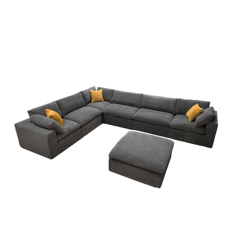 Custom Configuration Modular Sectional & Toss Pillows