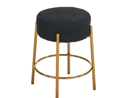 Round Bar Stools (Set of 2), Contemporary Upholstered Dining Stools For Kitchens, Coffee Shops And Bar Stores - Legs