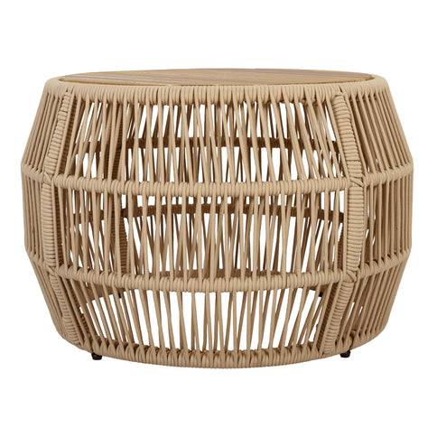 Round Side Table With Rope Frame