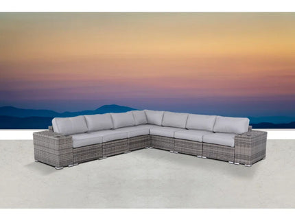 Minnesota - 9 Piece Sectional Sofa Set With Cushions - Gray Mix
