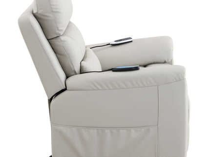 Marsha - Power Recliner With Lift & Massage - Light Gray