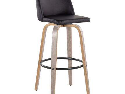 Toriano - Fixed Height Contemporary Barstool With Swivel With Round Footrest (Set of 2)