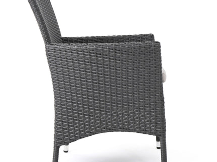 Dimensional Outdoor Dining Chair With Cushion Seat And Iron Frame (Set of 2)