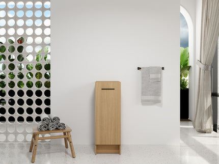 Slim Freestanding Bathroom Storage Cabinet - Light Oak