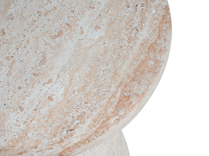 Outdoor / Indoor Lightweight Concrete Side Table, Travertine - Beige