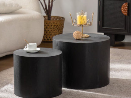 Round Nesting Coffee Table For Small Space (Set of 2)