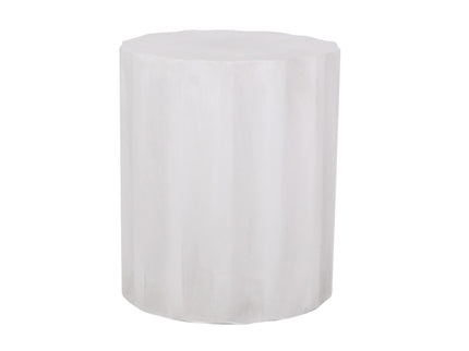 Outdoor End Table With Soft Wave Edge - Antique White