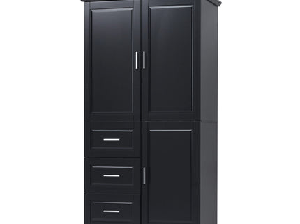 Tall Wide Storage Cabinet With Doors, 3 Drawers