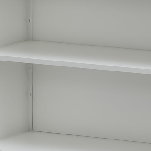 Contemporary Kitchen Pantry Cabinet With Glass Doors, Adjustable Shelves, Steel - Brushed Nickel