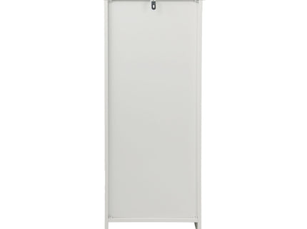 Louvered Door Bathroom Low Cabinet With Multi Layer Storage - White
