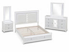 White / 4 Pc. Bed, Nightstand & Mirror, Dresser, Mirror / Queen