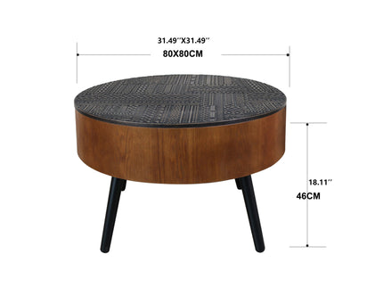 Round Coffee Table With Storage Function For Living Rooms